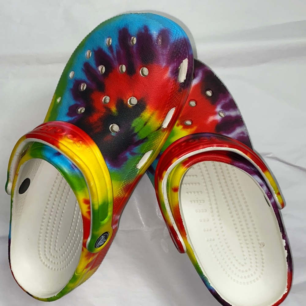 Tie dye crocs